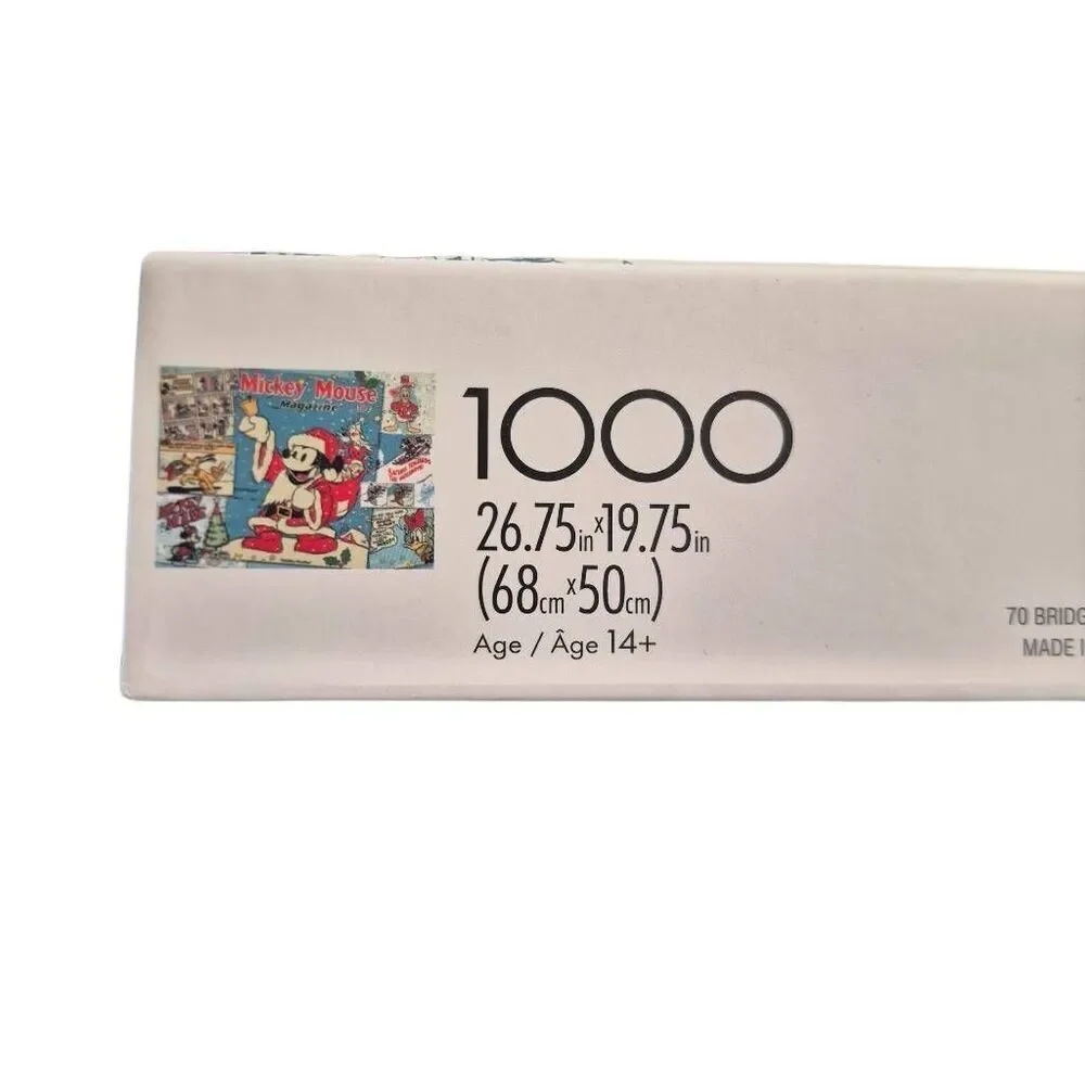 Disney Silver Select Edition D100 Santa Mickey 1000 Pc Puzzle - EUC